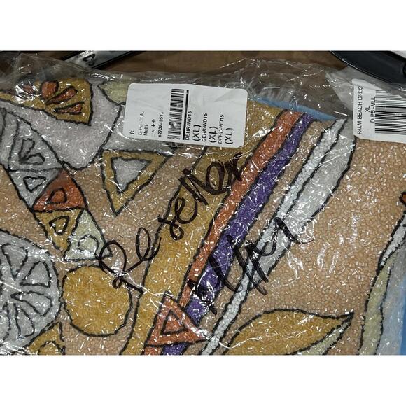 Oceanus Palm Beach Hand-Beaded Mini Dress Orange $1480 - Picture 7 of 7